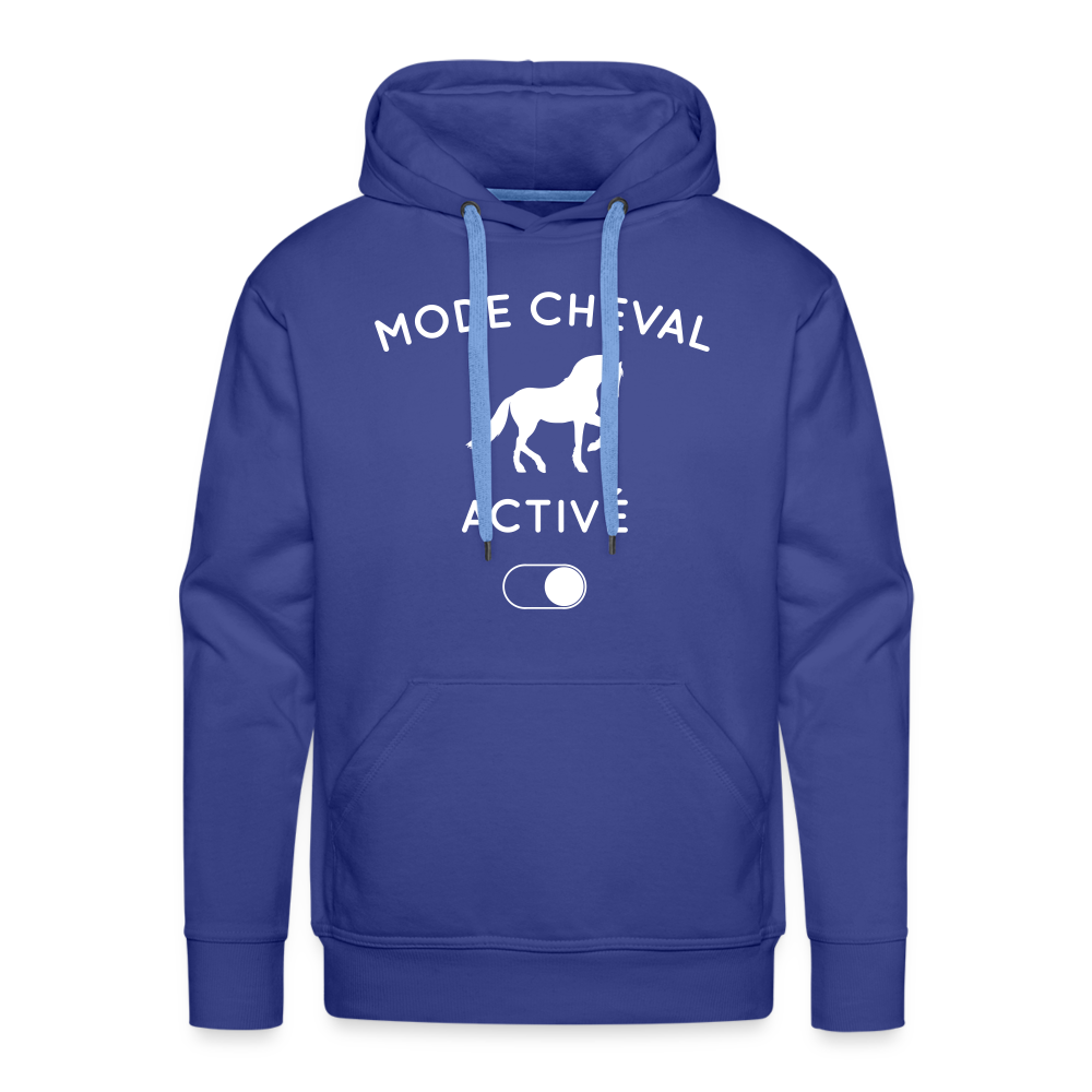 Sweat à capuche Premium Homme - Mode cheval activé - bleu royal