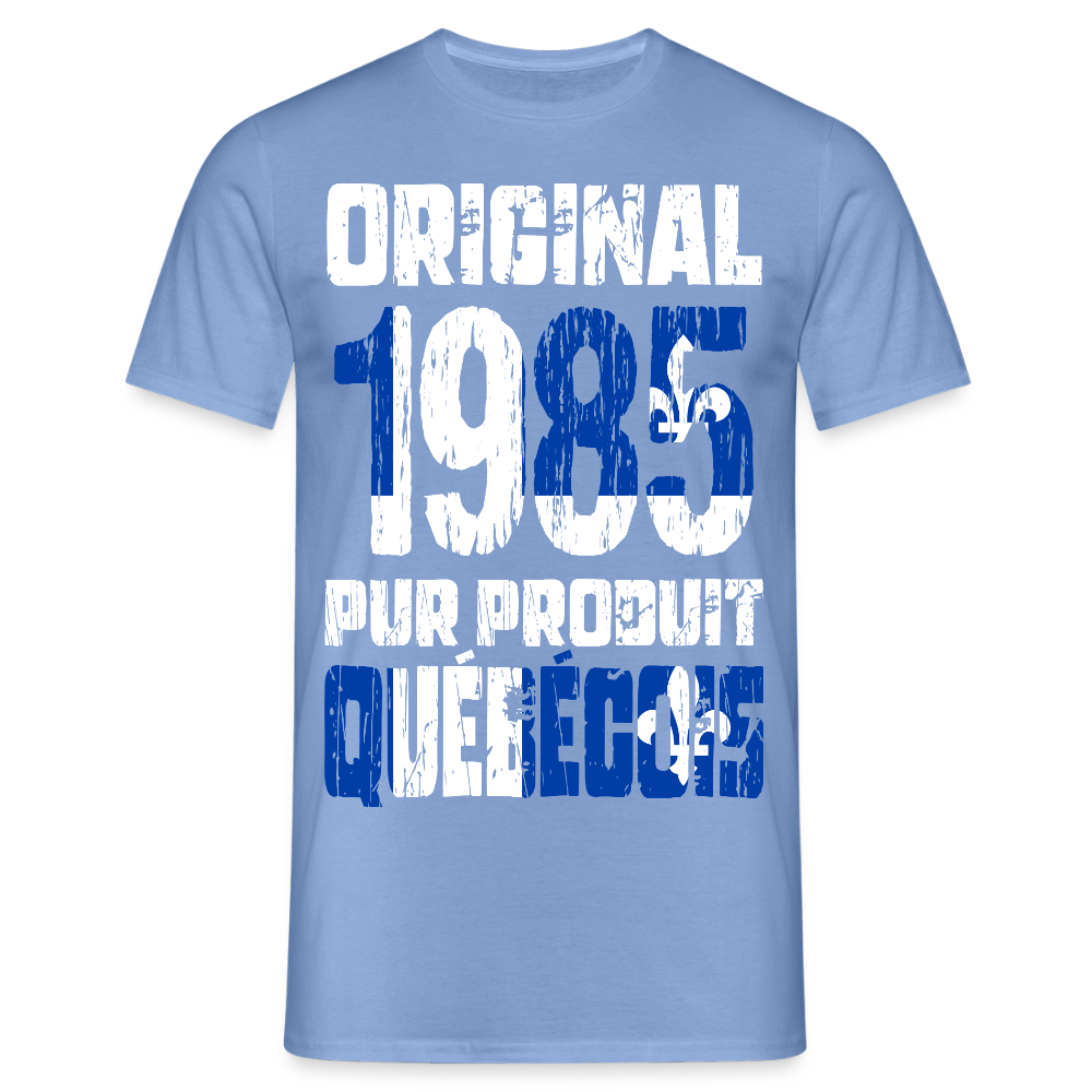 T-shirt Homme - Anniversaire 40 Ans - Original 1985 - Pur produit Québécois - carolina blue