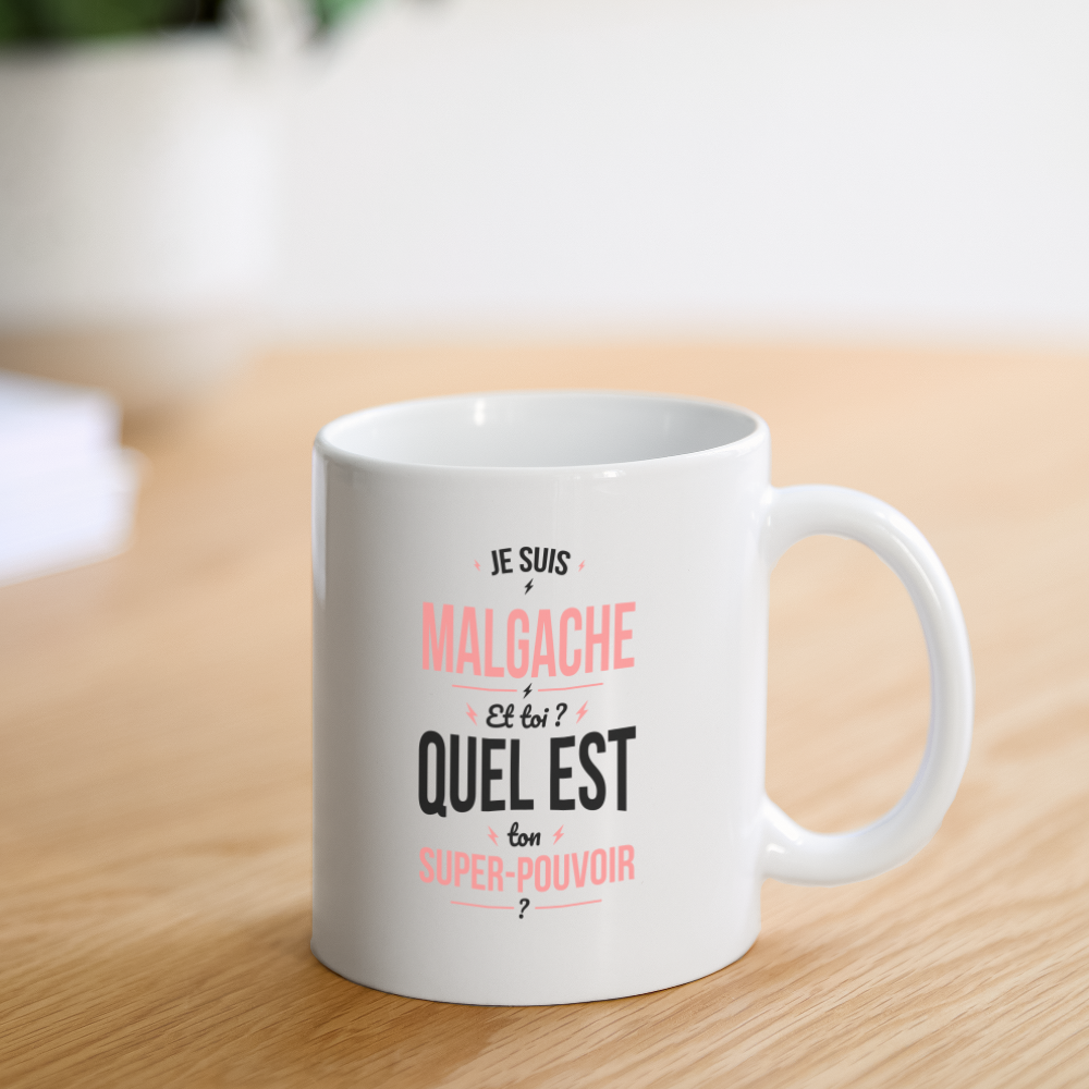 Mug blanc - Je suis Malgache - Super-pouvoir - blanc