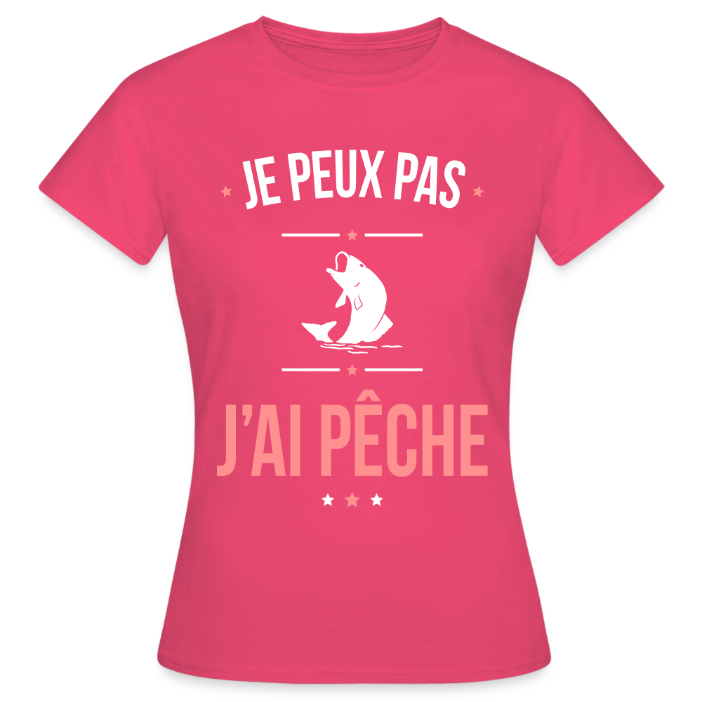 T-shirt Femme - Je peux pas j'ai Pêche - rose azalée