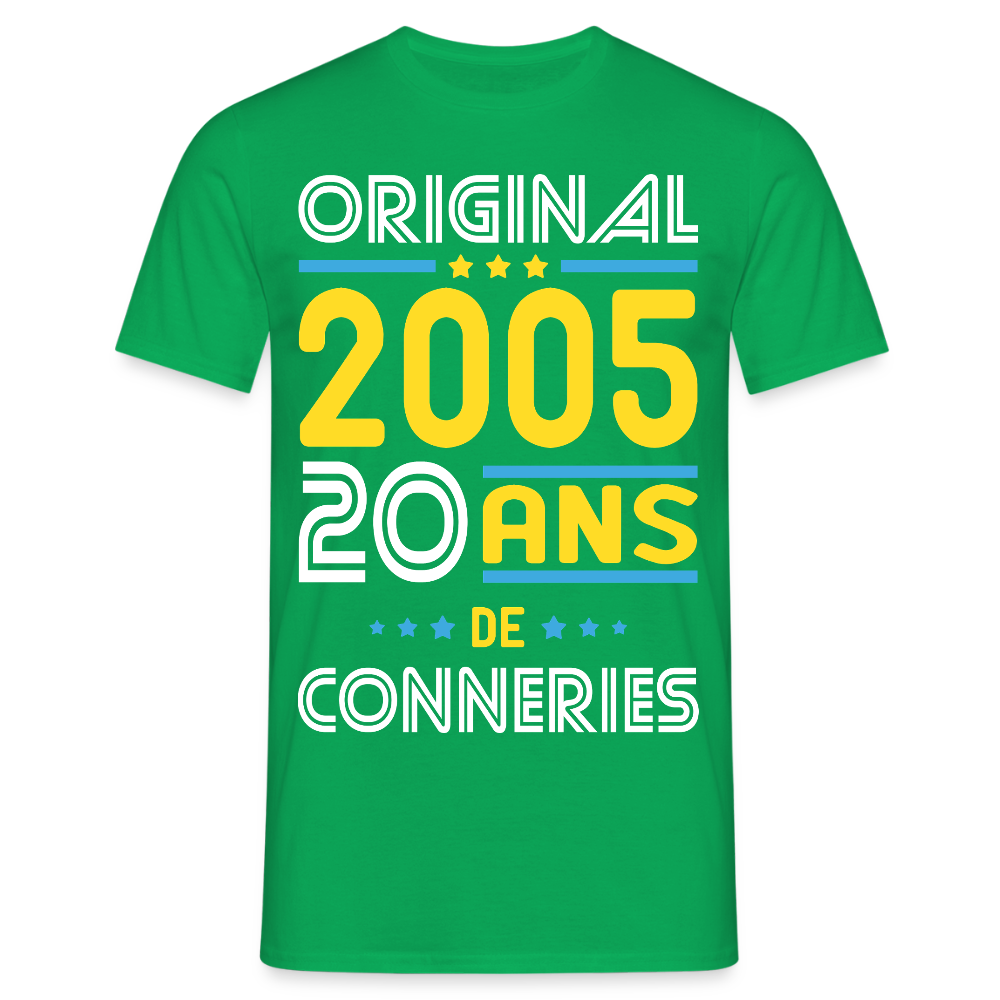 T-shirt Homme - Anniversaire 20 Ans - Original 2005 - Conneries - vert