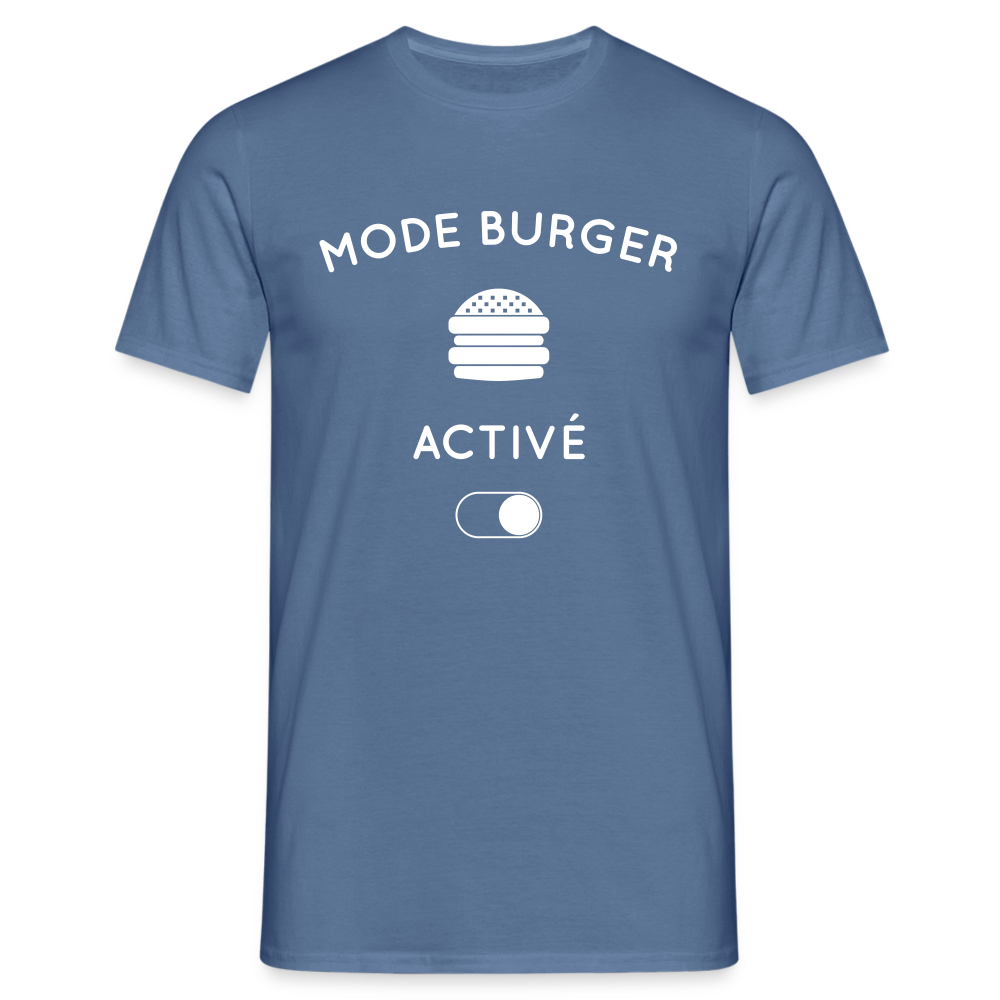 T-shirt Homme - Mode burger activé - bleu pigeon 