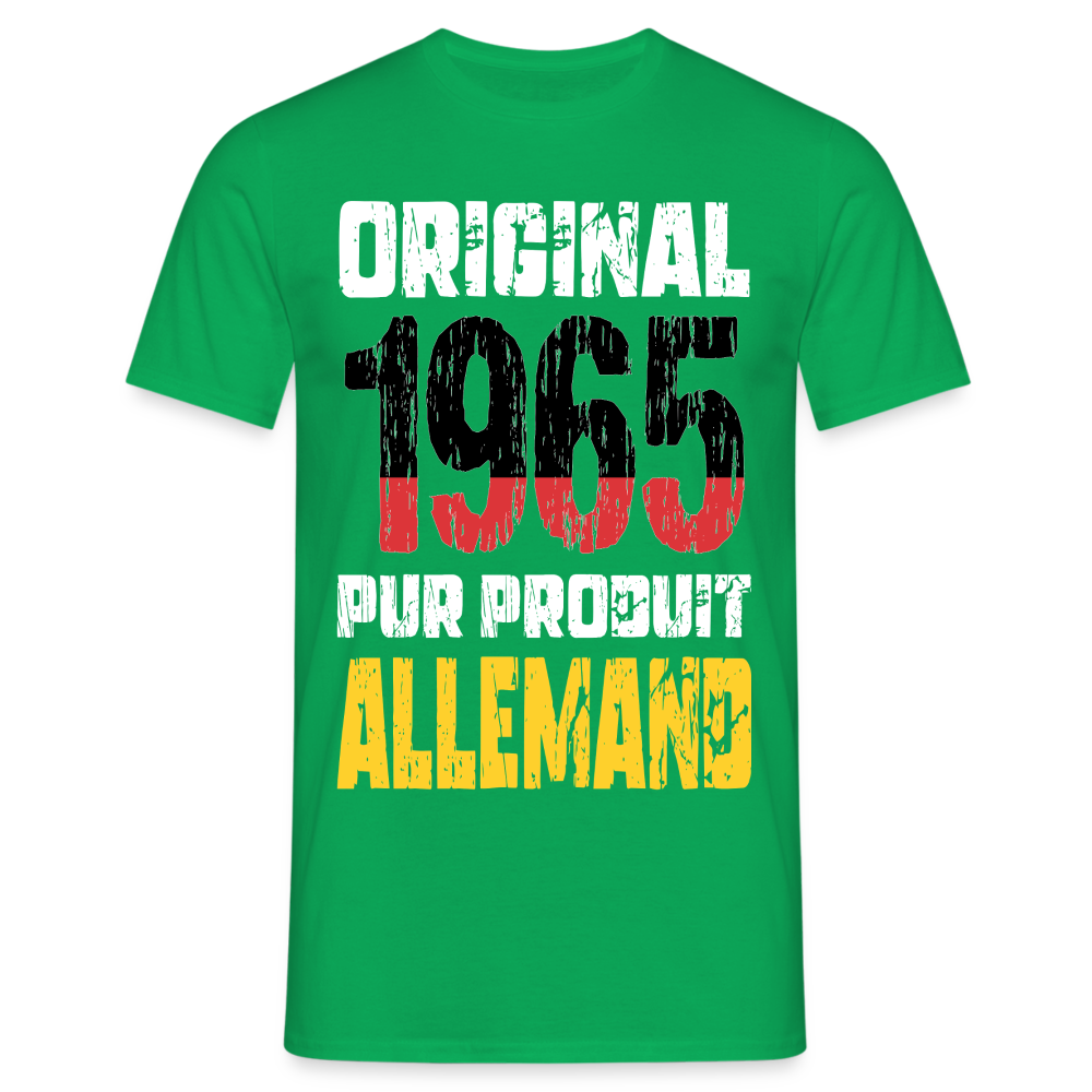 T-shirt Homme - Anniversaire 60 Ans - Original 1965 - Pur produit Allemand - vert