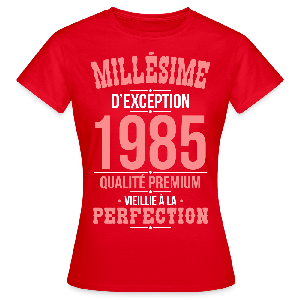 T-shirt Femme - Anniversaire 40 Ans - Millésime 1985 - rouge