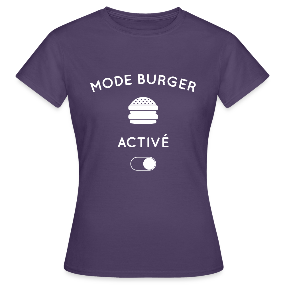 T-shirt Femme - Mode burger activé - violet foncé