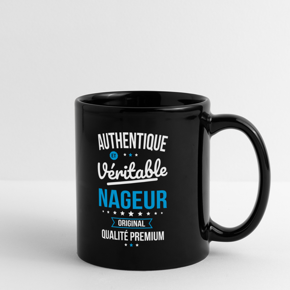 Mug uni - Authentique et véritable Nageur - noir