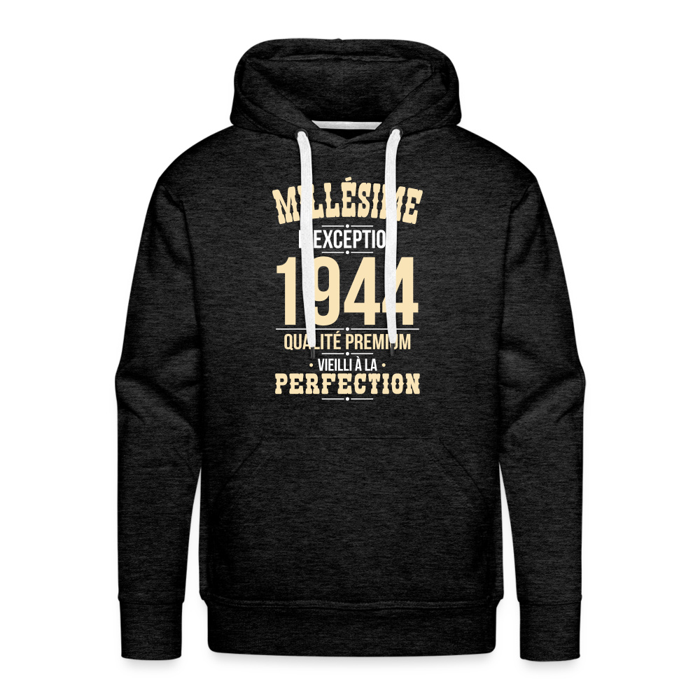 Sweat à capuche Premium Homme - Anniversaire 80 Ans - Millésime 1944 - charbon