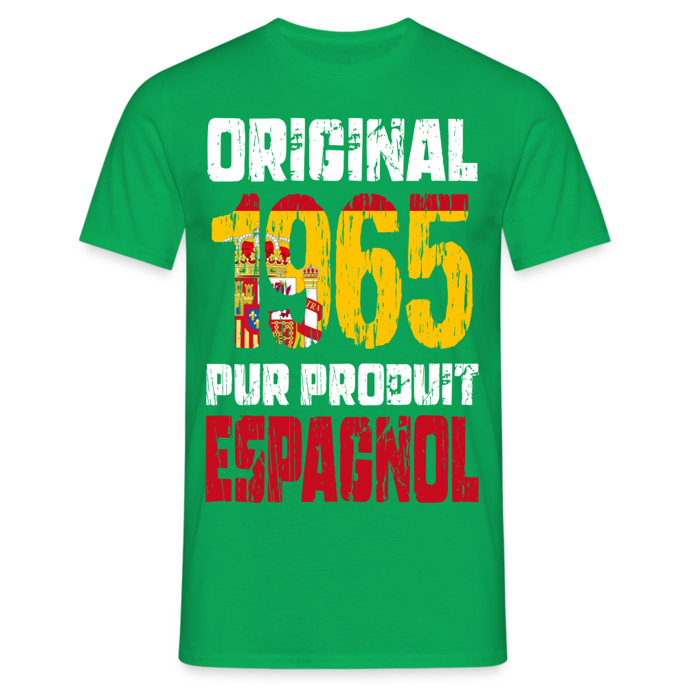 T-shirt Homme - Anniversaire 60 Ans - Original 1965 - Pur produit Espagnol - vert