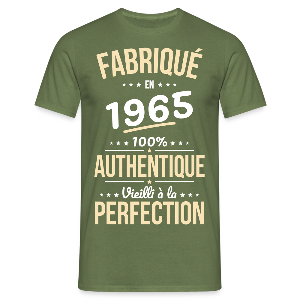 T-shirt Homme - Anniversaire 60 Ans - Fabriqué en 1965 - vert militaire