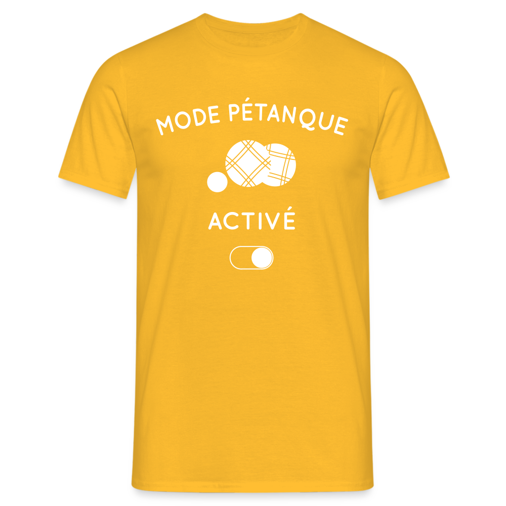 T-shirt Homme - Mode pétanque activé - jaune