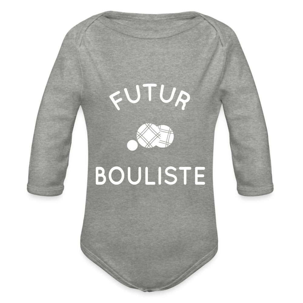 Body Bébé bio manches longues - Futur bouliste - gris chiné