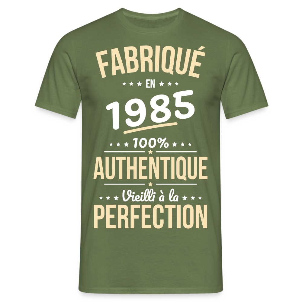 T-shirt Homme - Anniversaire 40 Ans - Fabriqué en 1985 - vert militaire