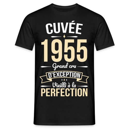 T-shirt Homme - Anniversaire 70 Ans - Cuvée 1955 - noir