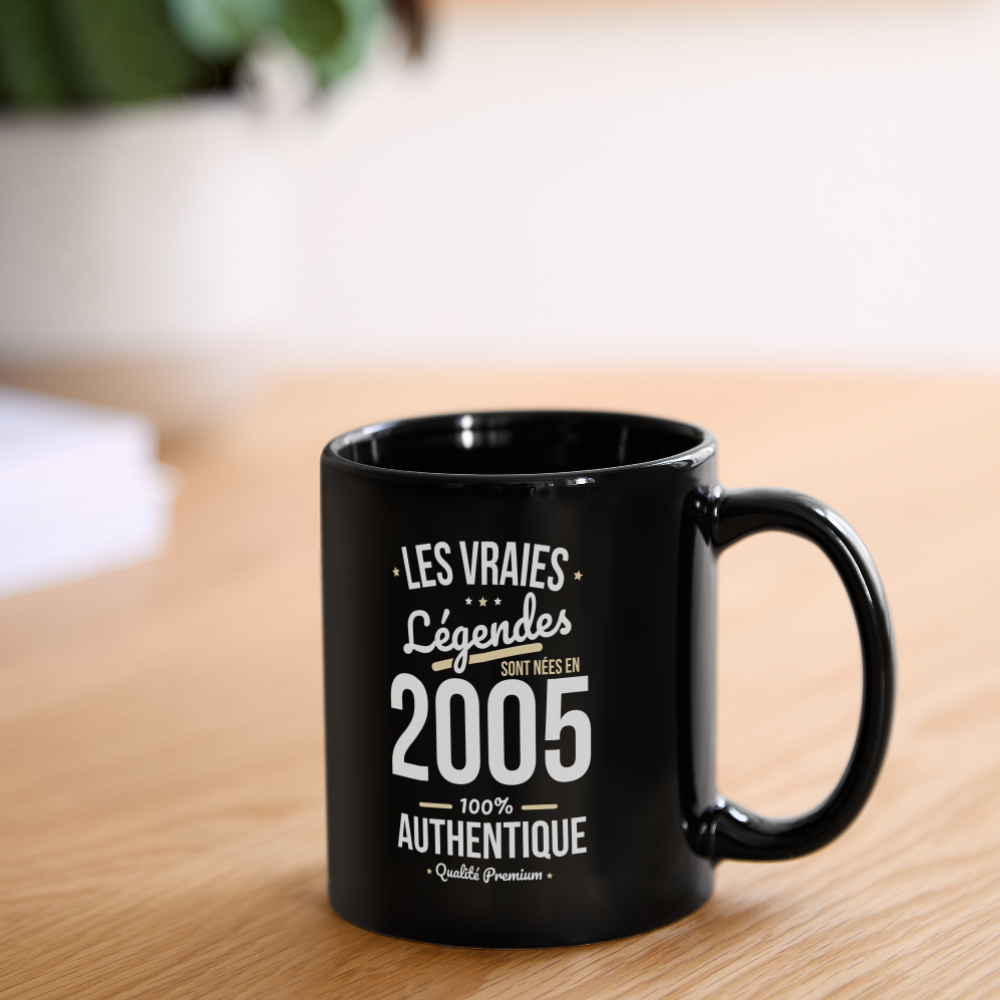 Mug uni - Anniversaire 20 Ans - Les vraies Légendes sont nées en 2005 - noir