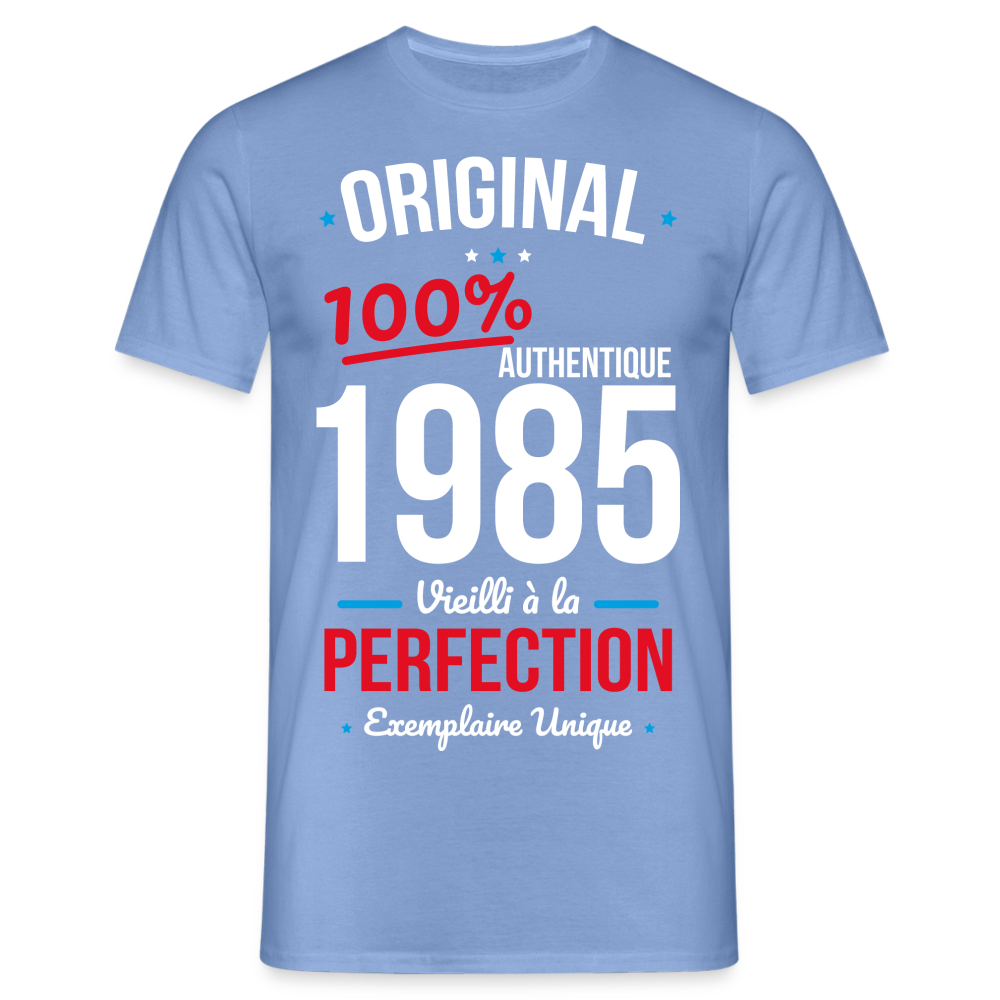 T-shirt Homme - Anniversaire 40 Ans - Original 1985 - carolina blue