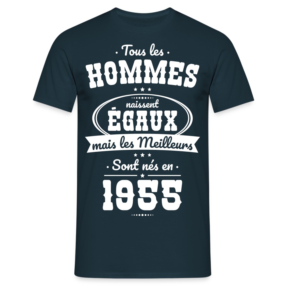 T-shirt Homme - Anniversaire 70 Ans - Les meilleurs sont nés en 1955 - marine