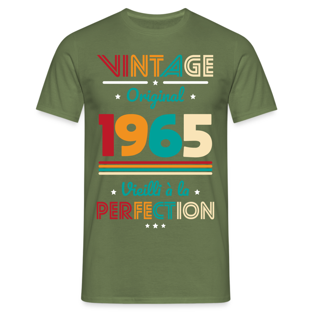 T-shirt Homme - Anniversaire 60 Ans - Vintage Original 1965 - vert militaire