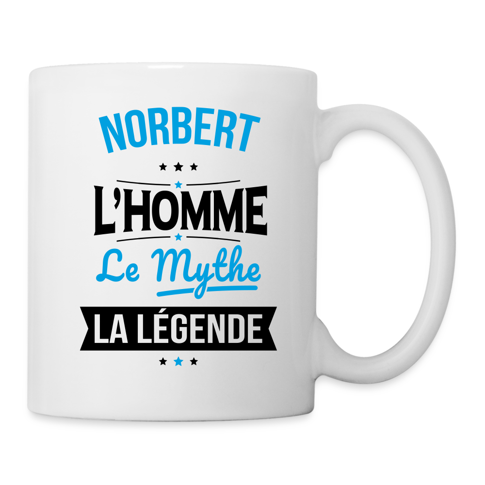 Mug blanc - Norbert - l'Homme - le Mythe - la Légende - blanc