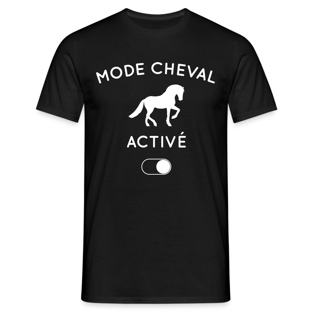 T-shirt Homme - Mode cheval activé - noir