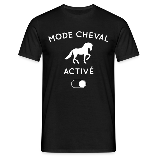 T-shirt Homme - Mode cheval activé - noir