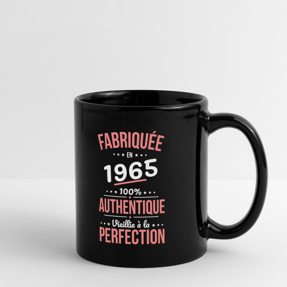 Mug uni - Anniversaire 60 Ans - Fabriquée en 1965 - noir