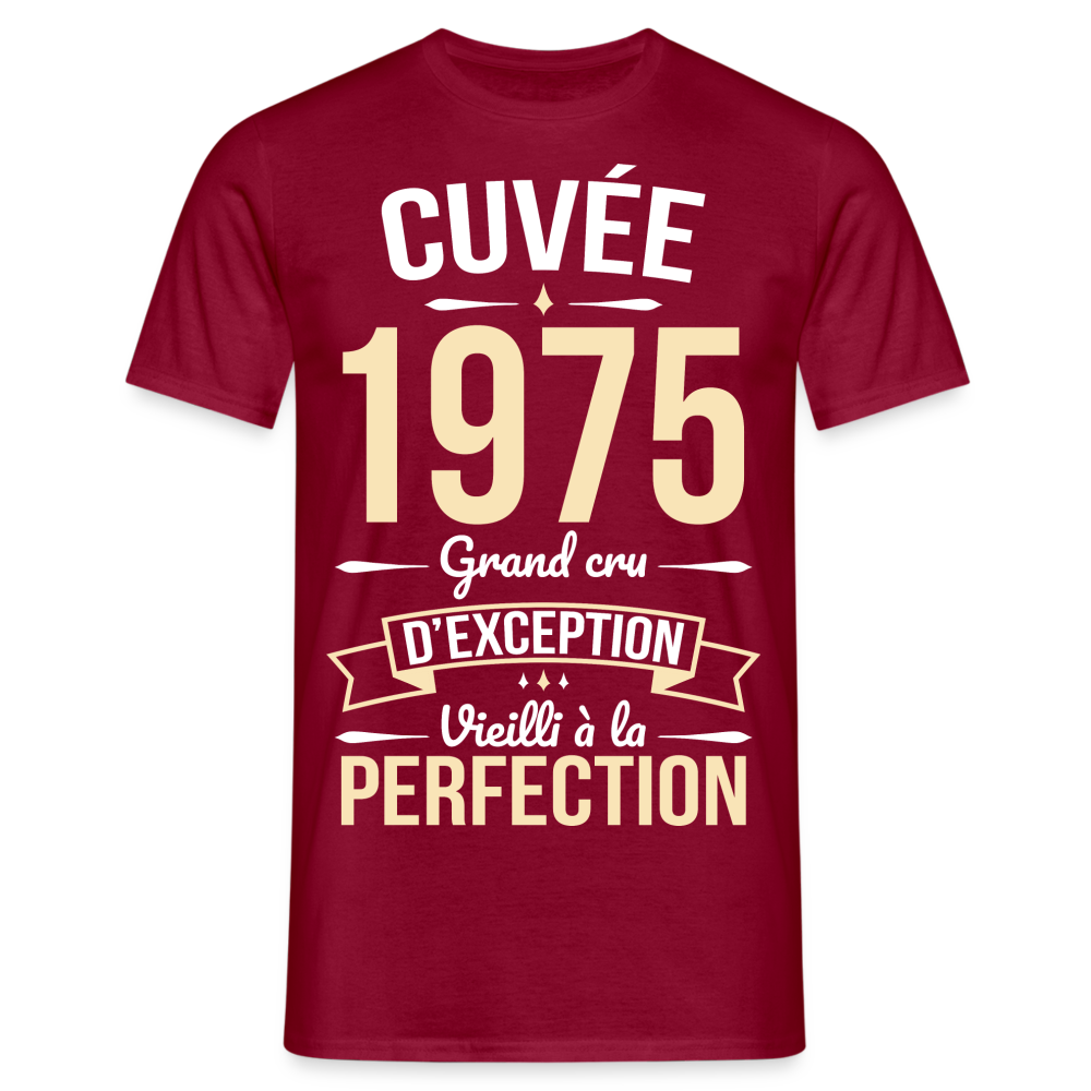 T-shirt Homme - Anniversaire 50 Ans - Cuvée 1975 - rouge brique