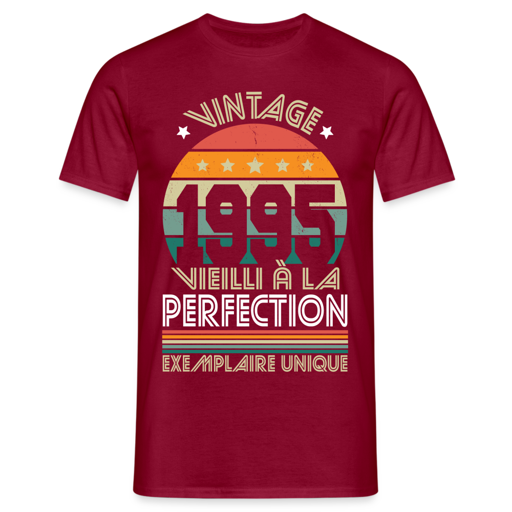 T-shirt Homme - Anniversaire 30 Ans - Vintage 1995 - rouge brique