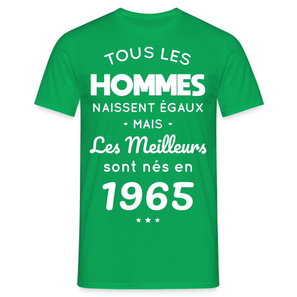 T-shirt Homme - Anniversaire 60 Ans - Les meilleurs sont nés en 1965 - vert