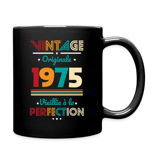 Mug uni - Anniversaire 50 Ans - Vintage Originale 1975 - noir