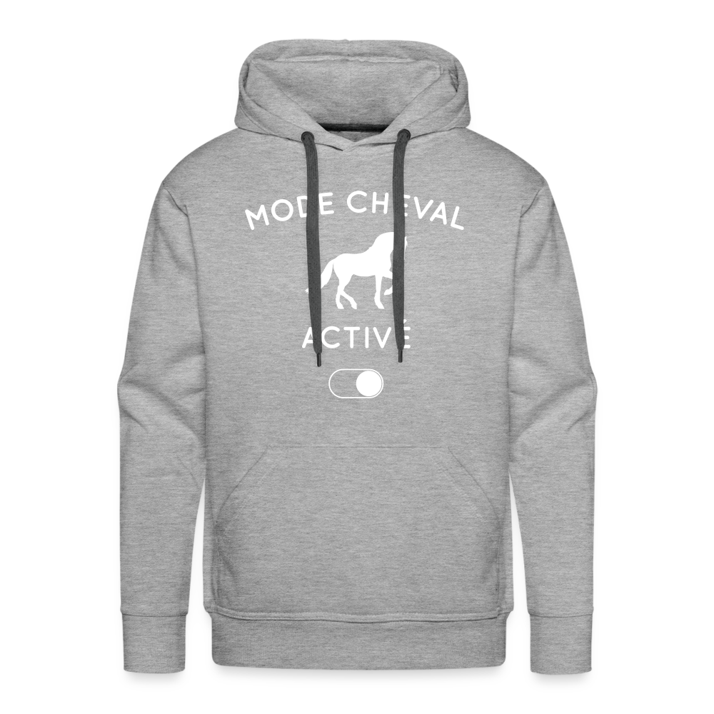 Sweat à capuche Premium Homme - Mode cheval activé - gris chiné