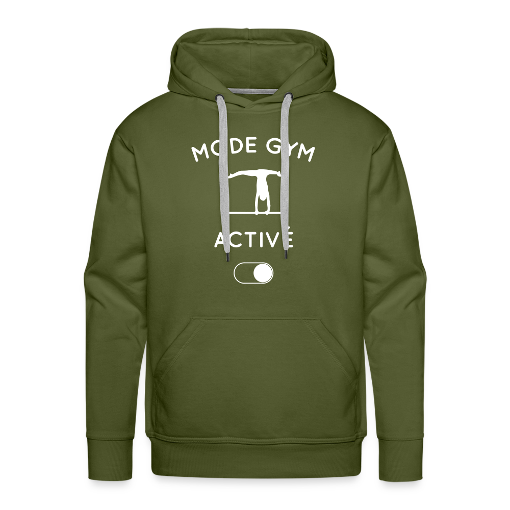 Sweat à capuche Premium Homme - Mode gym activé - vert olive