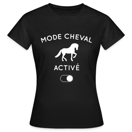 T-shirt Femme - Mode cheval activé - noir