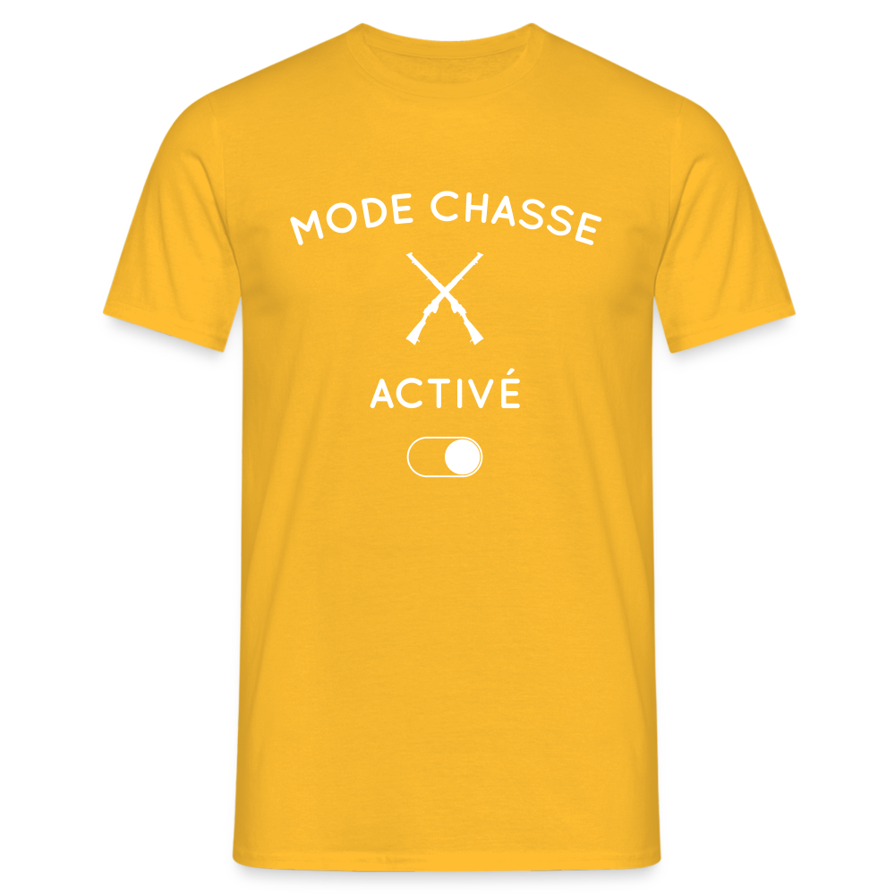 T-shirt Homme - Mode chasse activé - jaune