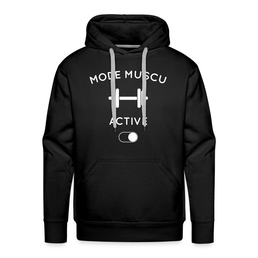 Sweat à capuche Premium Homme - Mode muscu activé - noir