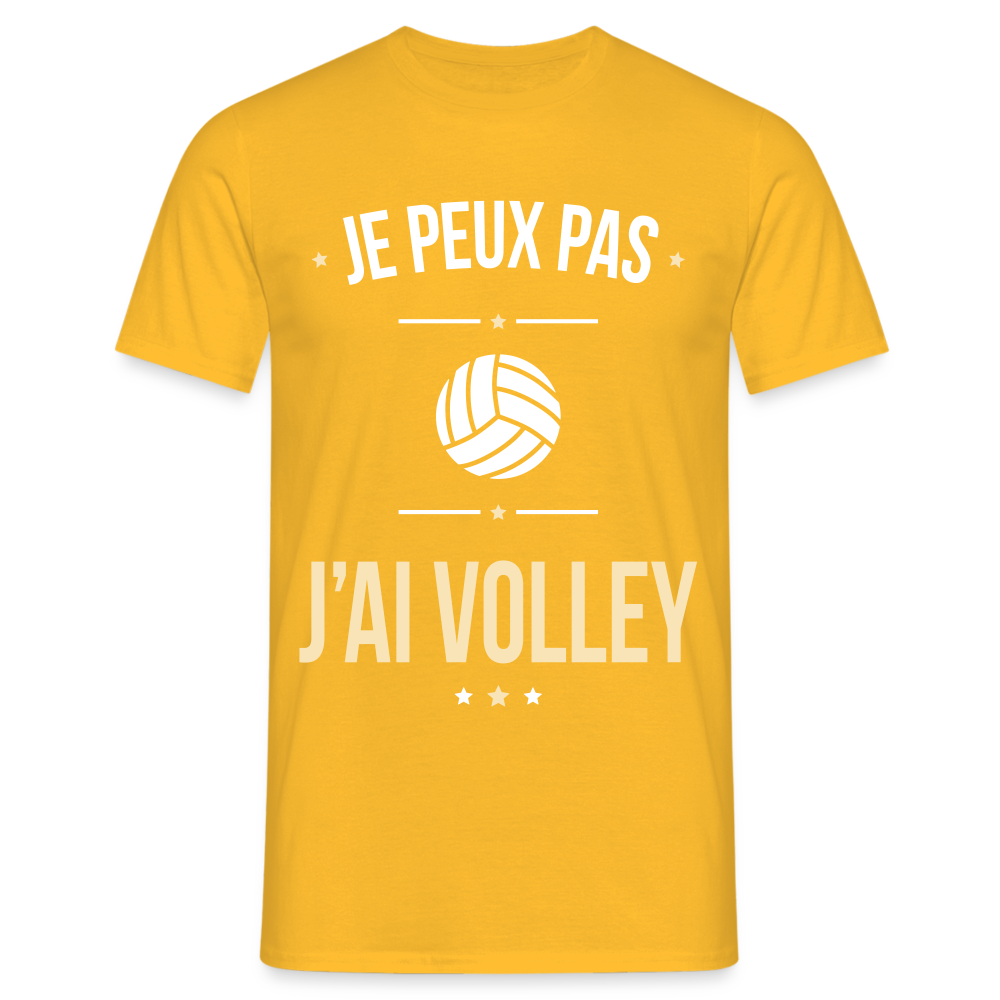 T-shirt Homme - Je peux pas j'ai Volley - jaune