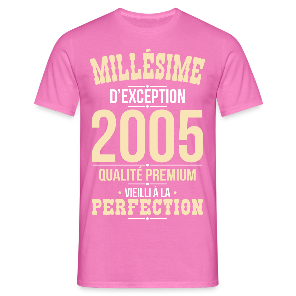 T-shirt Homme - Anniversaire 20 Ans - Millésime 2005 - rose