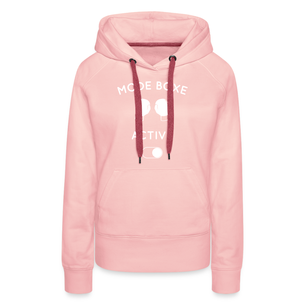 Sweat à capuche Premium Femme - Mode boxe activé - rose cristal