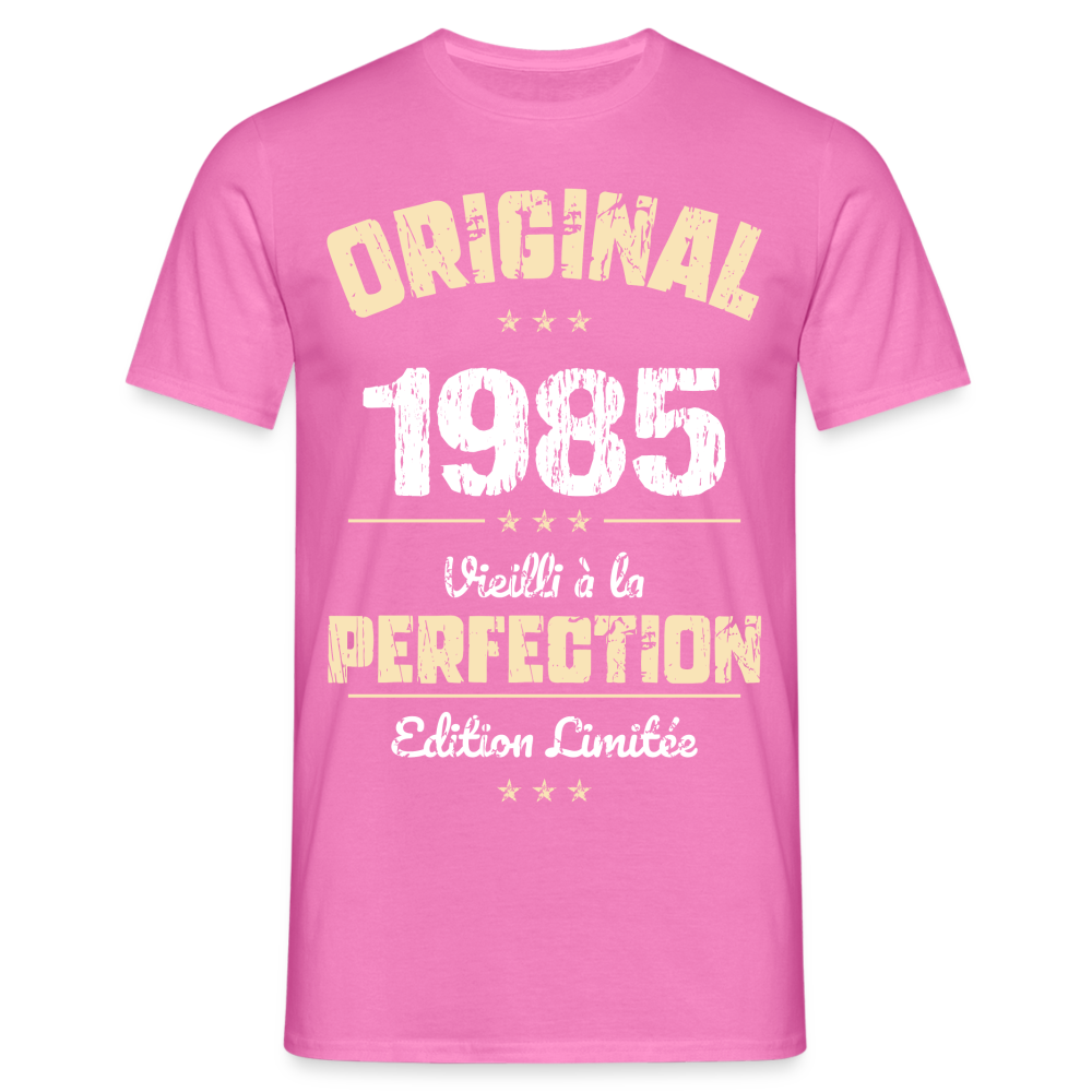 T-shirt Homme - Anniversaire 40 Ans - Original 1985 - rose