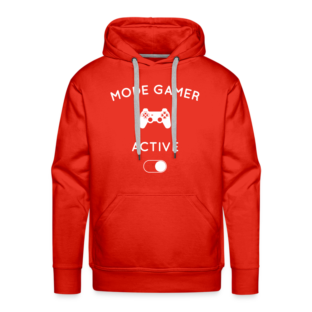 Sweat à capuche Premium Homme - Mode gamer activé - rouge