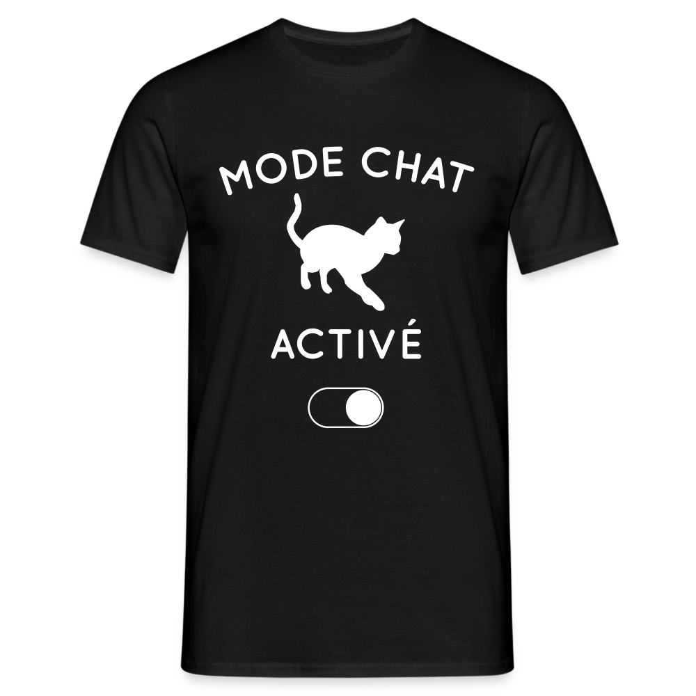 T-shirt Homme - Mode chat activé - noir