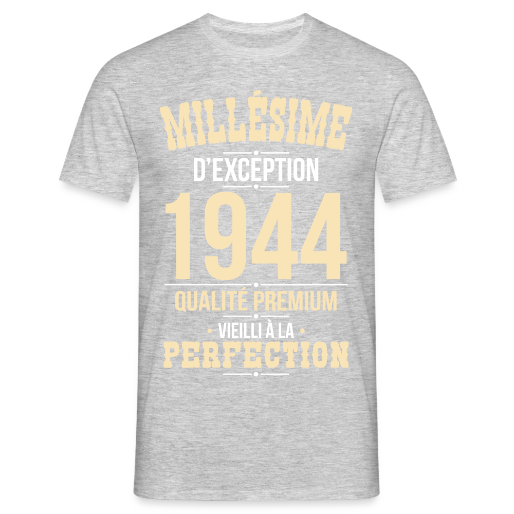 T-shirt Homme - Anniversaire 81 Ans - Millésime 1944 - gris chiné