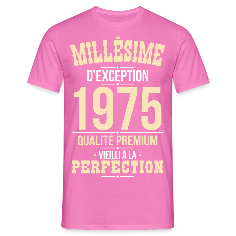 T-shirt Homme - Anniversaire 50 Ans - Millésime 1975 - rose