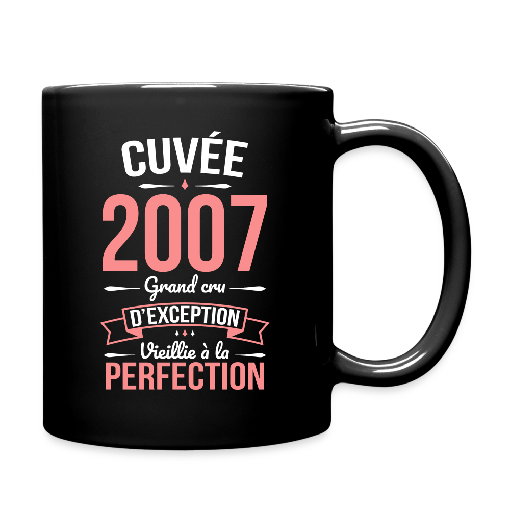 Mug uni - Anniversaire 18 Ans - Cuvée 2007 - noir