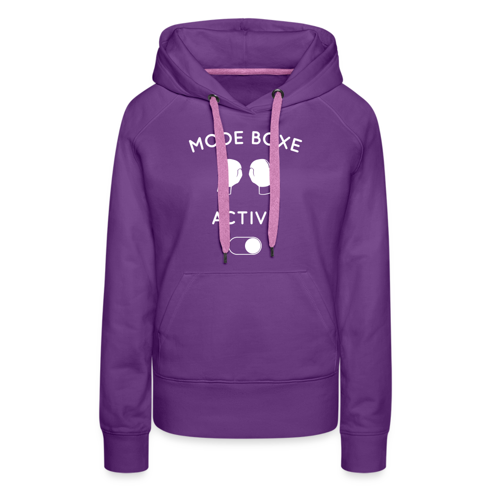 Sweat à capuche Premium Femme - Mode boxe activé - violet