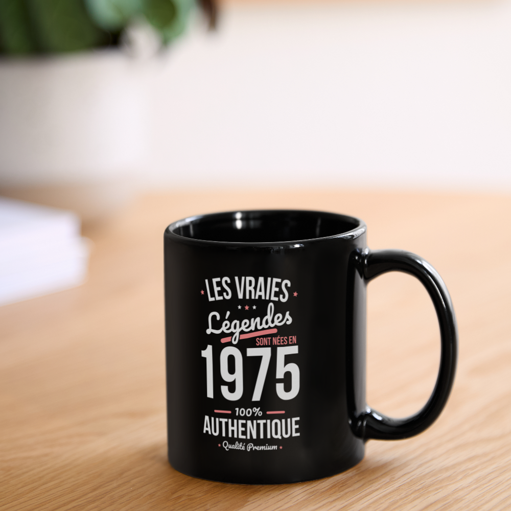 Mug uni - Anniversaire 50 Ans - Les vraies Légendes sont nées en 1975 - noir