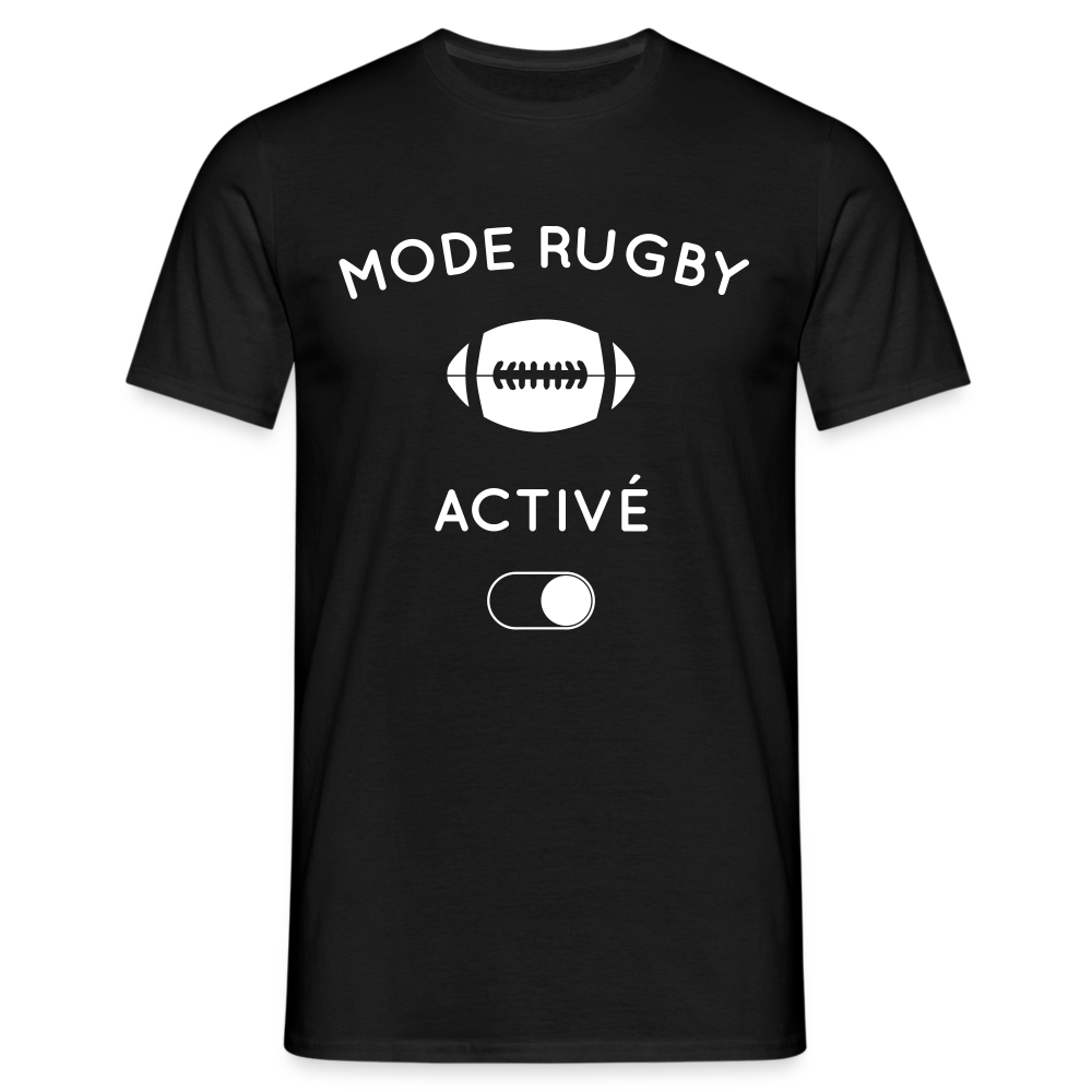 T-shirt Homme - Mode rugby activé - noir