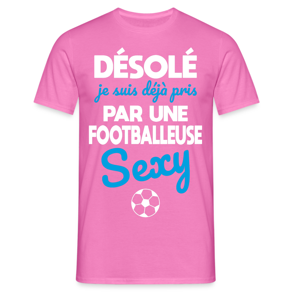 T-shirt Homme - Je déjà pris par une footballeuse sexy - rose