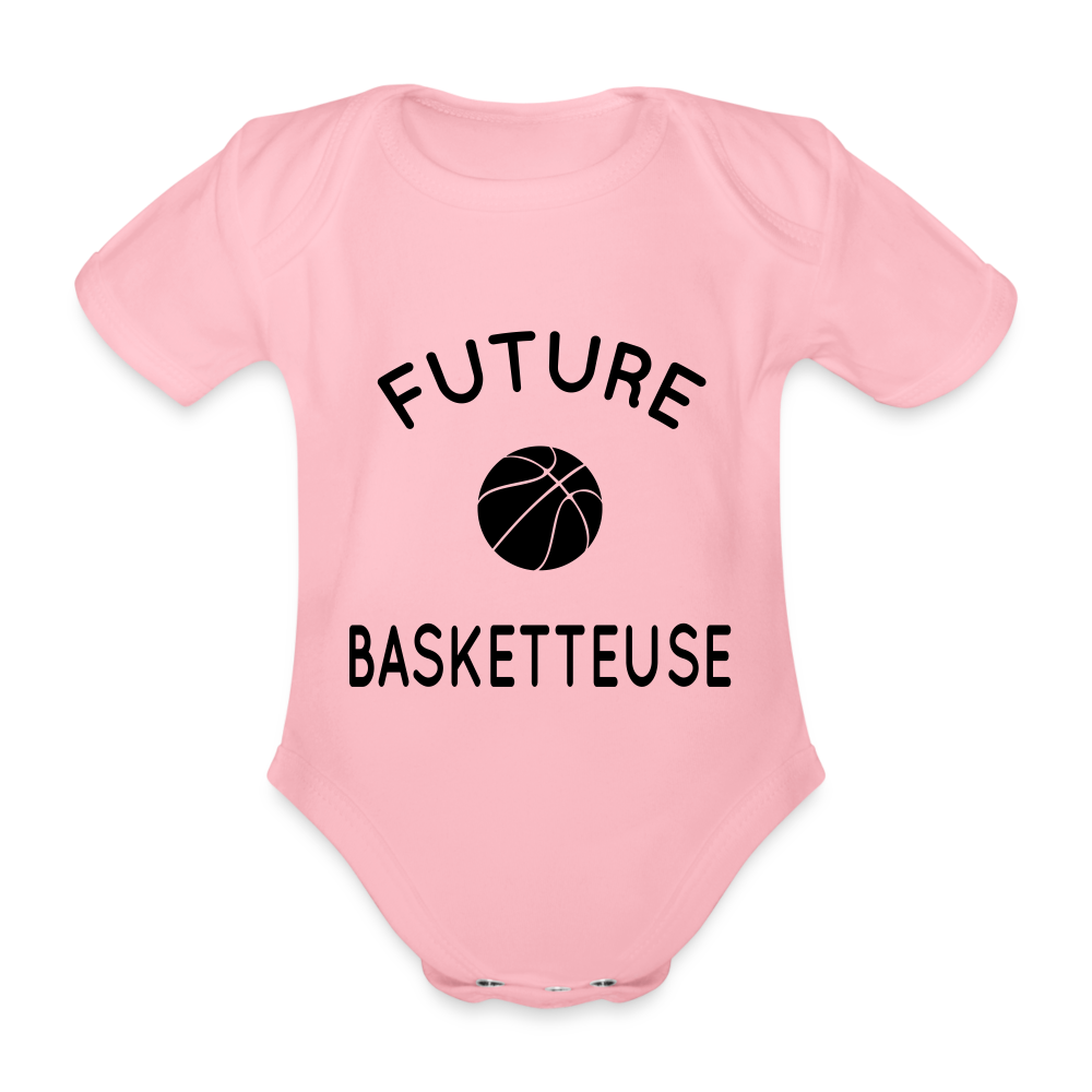 Body Bébé bio manches courtes - Future basketteuse - rose clair