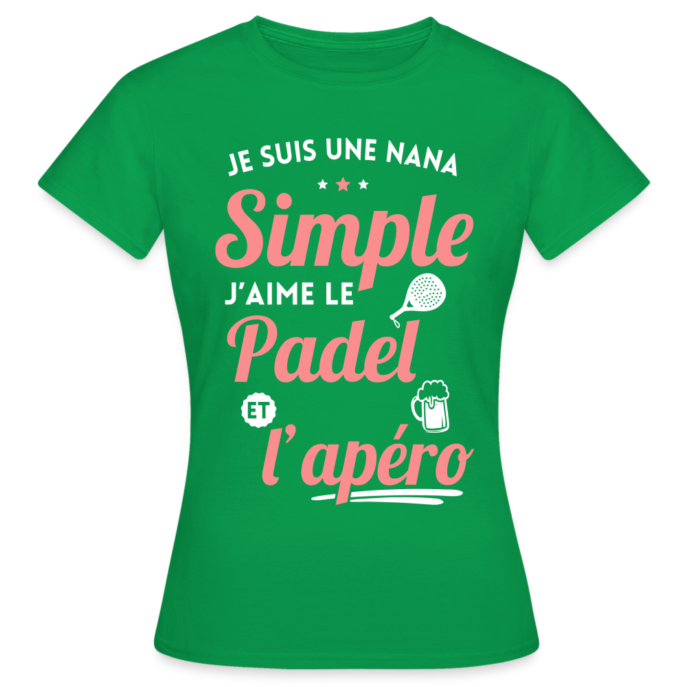 T-shirt Femme - J'aime le  padel et l'apéro - vert