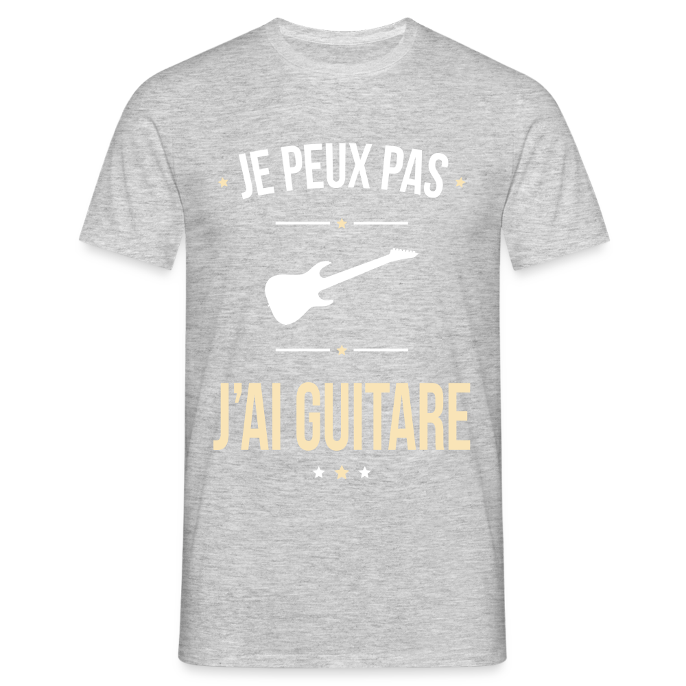 T-shirt Homme - Je peux pas j'ai Guitare - gris chiné